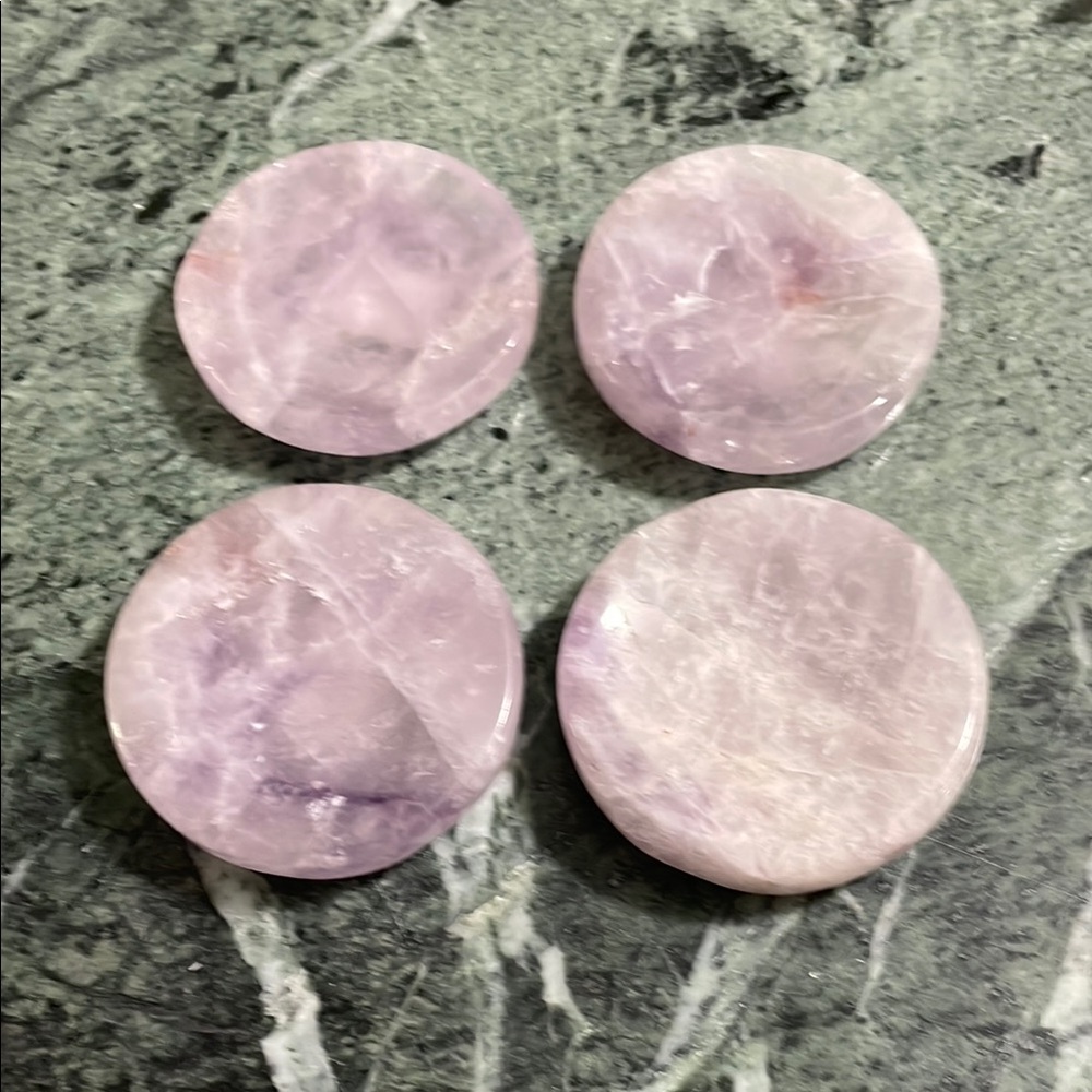 Set of Four Amethyst Crystal Sphere and Tea Light Candle Holders!